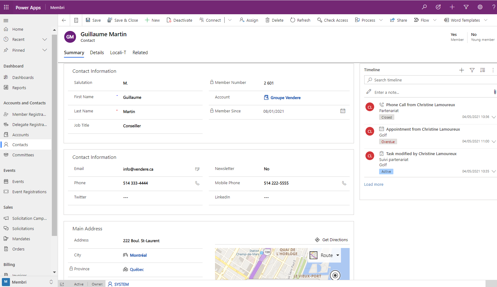 screenshot of Membri 365